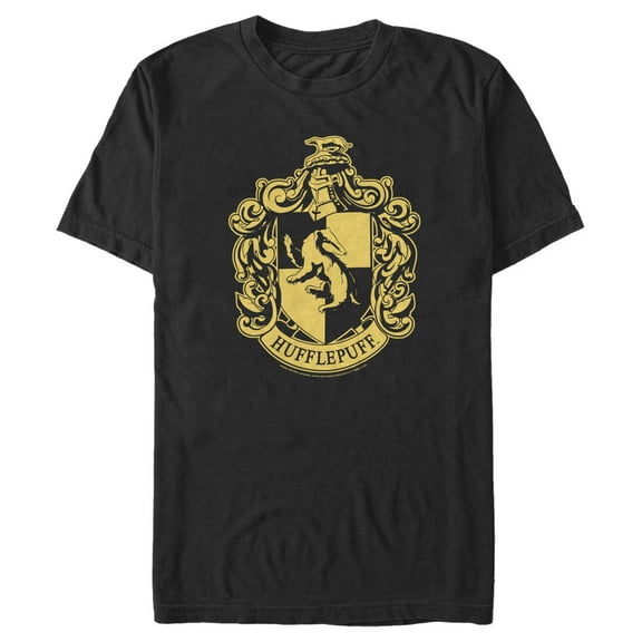 Men's Harry Potter Hufflepuff House Crest Graphic Tee Black Large