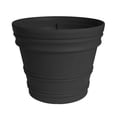 thumbnail image 6 of Bloem Rolled Rim 22" Round Resin Planter Pot - Indoor and Outdoor Gardening Planter with Knockout Drainage, Black, 2-Pack, 6 of 6