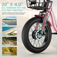 thumbnail image 3 of MOONCOOL All-Terrain Electric Tricycle for Adults, 1100w Motor 48V 14.5Ah UL2849 Battery,7-Speed 20" x 4.0" Fat Tire 3 Wheel Electric Bike W/ 40L Waterproof Rack Bag, 60 miles, 3 of 12