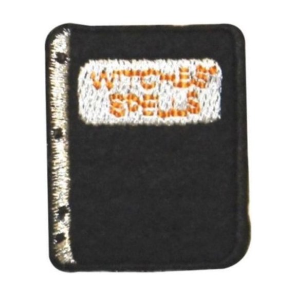 ID 0903B Witch's Spell Book Patch Halloween Wizard Embroidered Iron On Applique