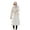 White XL, variant on Winter Women Cotton Jacket with Hood Neck Protection Long Sleeves Pockets Mid-calf Length Zipper Closure Padded Coat Solid Color Windproof Outwear Parka