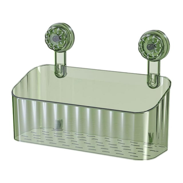 Cesta de ducha con ventosa, organizador de baño, montaje en pared, estante de almacenamiento moderno, cesta de ducha con succión para apartamento, ino Verde