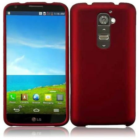 Hard Rubberized Case for LG G2 LS980 VS980 - Red