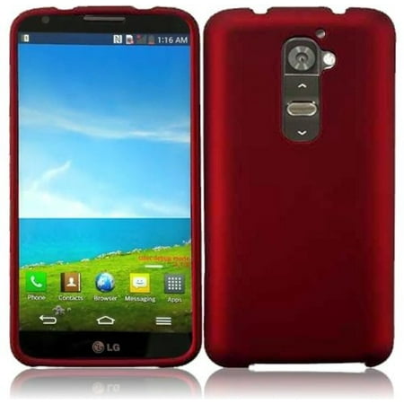 Hard Rubberized Case for LG G2 LS980 VS980 - Red (Best Phone Cases For Lg G2)
