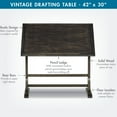 thumbnail image 5 of Studio Designs Vintage Solid Wood Drawing/Drafting Table with 42" x 30" Adjustable Tilting Top, 5 of 17