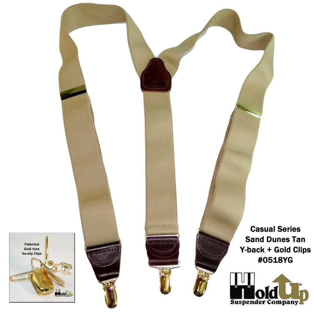 Holdup Suspender HoldUps Tan Casual Suspenders in Yback and