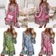 thumbnail image 1 of Mini vestido de mujer, túnica corta de vacaciones, estampado floral azteca, vestido de verano para mujer LingWen 8390605484728, 1 of 1