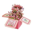 thumbnail image 1 of Tarjeta de felicitación con ramo de flores en 3D para el Día de la Madre, caja de agradecimiento para la maestra. rosa, 1 of 9