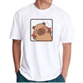 thumbnail image 1 of Playera Blanca Camiseta Unisex Estampada Capibara Corazones, 1 of 4