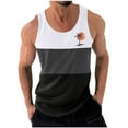 thumbnail image 3 of Sentmoon Tank Top Men Summer Sleeveless Crew Neck Men's Shirts Color Block Loose Fit Oversized Breathable Men Clothes Beach for Layering Under Shirts White M, 3 of 6