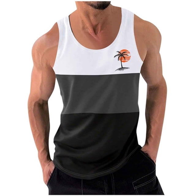 Gilet Sans Manches Décontracté pour Hommes en Polyester Imprimé Chandail Col Rond 1 Pce