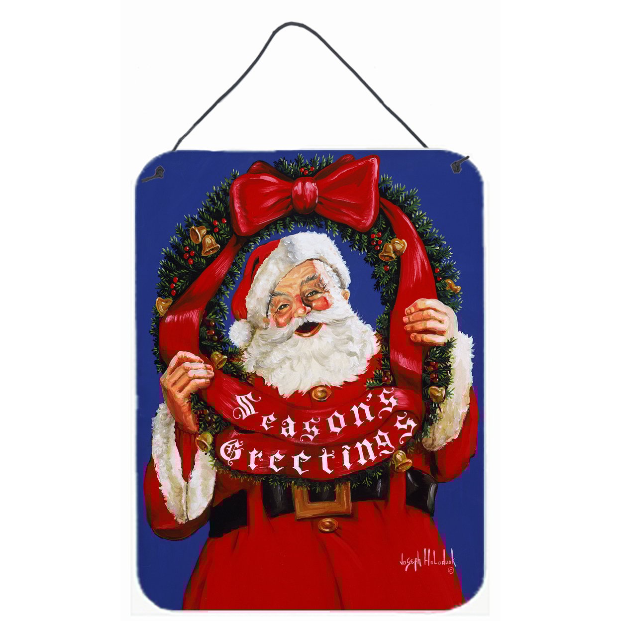 Carolines Treasures PJH3031DS1216 Santa Claus Seasons Greetings Wall or Door Hanging Prints 12x16 multicolor