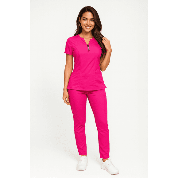 Scrubs Médicos Mujer | Uniformes para Doctoras y Enfermeras M12 ROSA CH