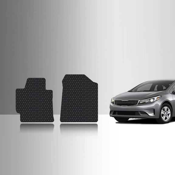 ToughPRO Front Mats Compatible with KIA Forte 2018 - All Weather Heavy Duty (Made in USA) Black Rubber