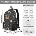 thumbnail image 3 of JIALIOU 14" Laptop Backpack Waterproof Airline Approved Stylish Casual Daypack for Travel Business College Work, Fox Plants Stars Moons, 3 of 8