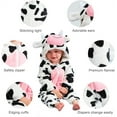 thumbnail image 4 of WIBACKER 0-3T Unisex Baby Animal Costume Winter Autumn Flannel Hooded Romper Christmas and Halloween Cow Cosplay Jumpsuit, 4 of 11
