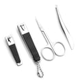 thumbnail image 2 of 4pcs Nail Clipper Stainless Steel Nail Cutter Eyebrow Scissors Tweezer Portable Manicure Set, 2 of 8