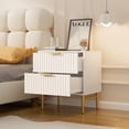thumbnail image 5 of HQZX Modern Wood 2 Drawer Nightstand,Bedside Table with Charging Station,White,18.9"L,Adult, 5 of 11