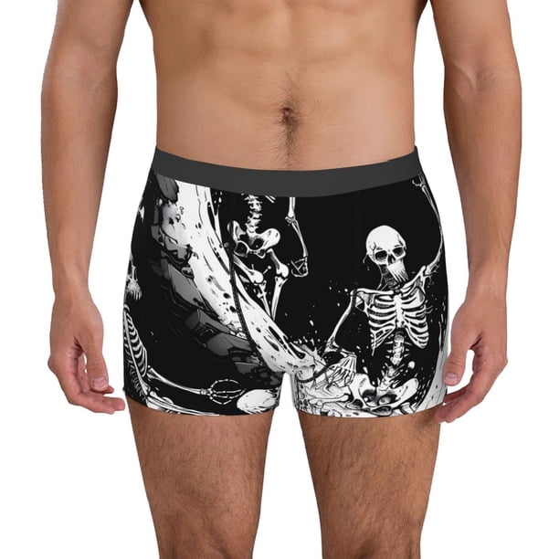 Fotbe Skeleton Wave Artwork Calzoncillos Tipo Boxer con Bolsa de Soporte Total para Hombre, X-Temp Fresco, Transpirable y de Secado Rápido-XX-Large