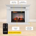 thumbnail image 3 of duraflame® Electric Fireplace Wall Mantel with Infrared Heater and Remote Control, Bright White, 3 of 15