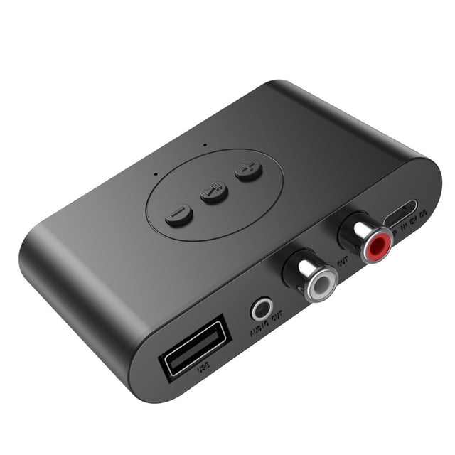 Receptor de música Bluetooth 5.2 Soporte para llamadas manos libres Bluetooth para automóvil NFC Adaptador de disco U para tarjeta TF