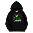 thumbnail image 4 of Black Children Boy and Girl Dinosaur Boat Neck Hooded Sweatshirt for Kid Long Sleeve Christmas Pullover Kawaii with Hood 2026 6 Years, 4 of 9