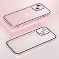 thumbnail image 1 of TECH CIRCLE for iPhone 13 6.1 inch Ultra Slim Case,Luxury Metal Frame Shockproof Lightweight Hard PC Anti-Scratch Back Clear Matte Full Coverage of Lens Film Cover.For iPhone 13,Pink, 1 of 9