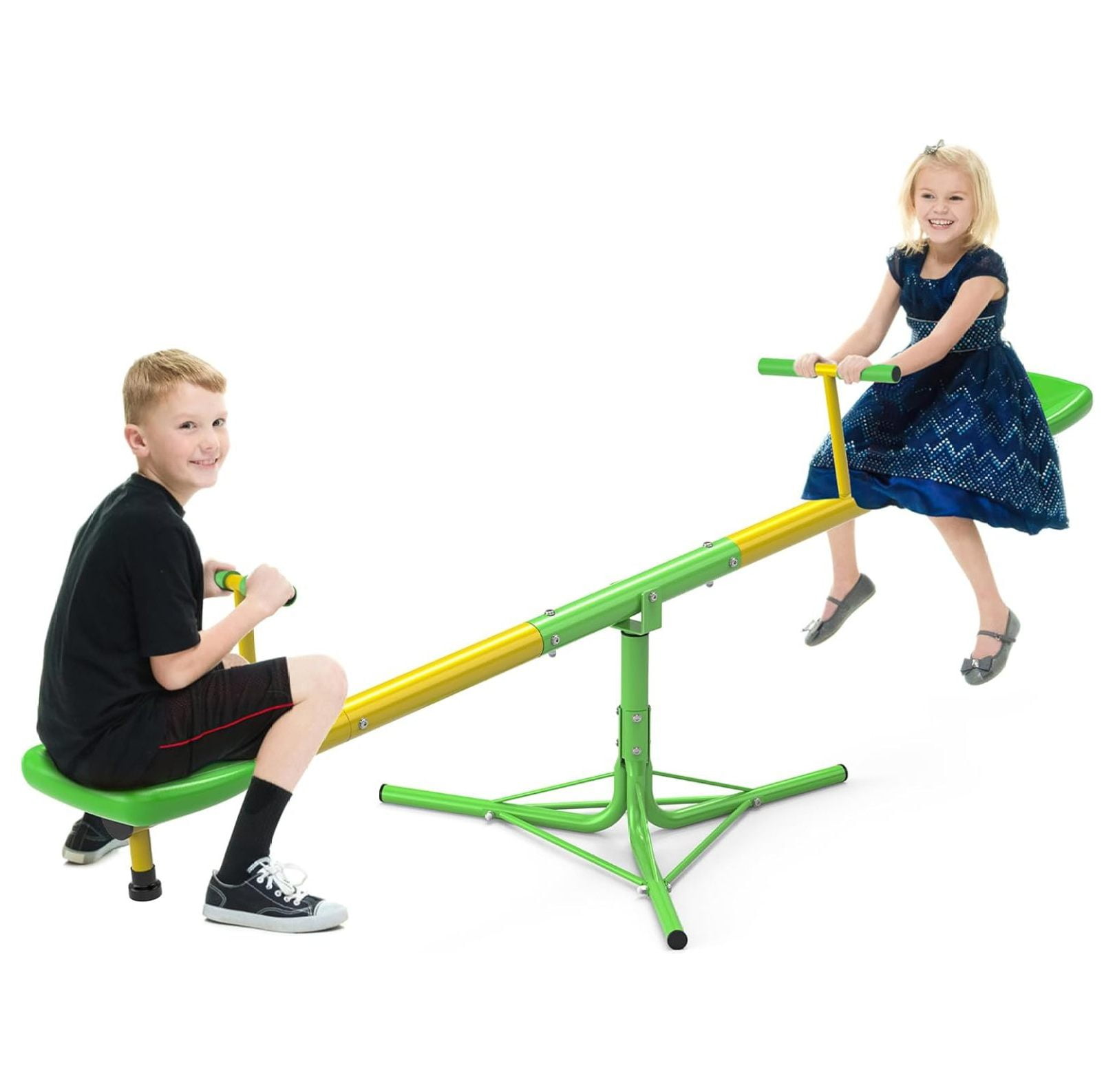 ZenSports 4-Seat Swivel Seesaw for Kids, Outdoor Teeter
