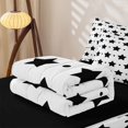 thumbnail image 6 of Manfei Minimalist Stars Polka Dot Zipper Twin Comforter Sets with Fitted Sheet and 2 Pillowcases,Cute Cartoon Themed Zipper Bedding Set,White Black,Black Reversible,4pcs, 6 of 8