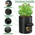 thumbnail image 2 of Fabulas Potato Grow Bags, 6 Pack 10 Gallon Potato Planter with Reinforced Handles and Harvest Window, Heavy Duty Nonwoven Fabric Pots for Growing Potatoes Tomatoes Carrots Vegetables, 2 of 6