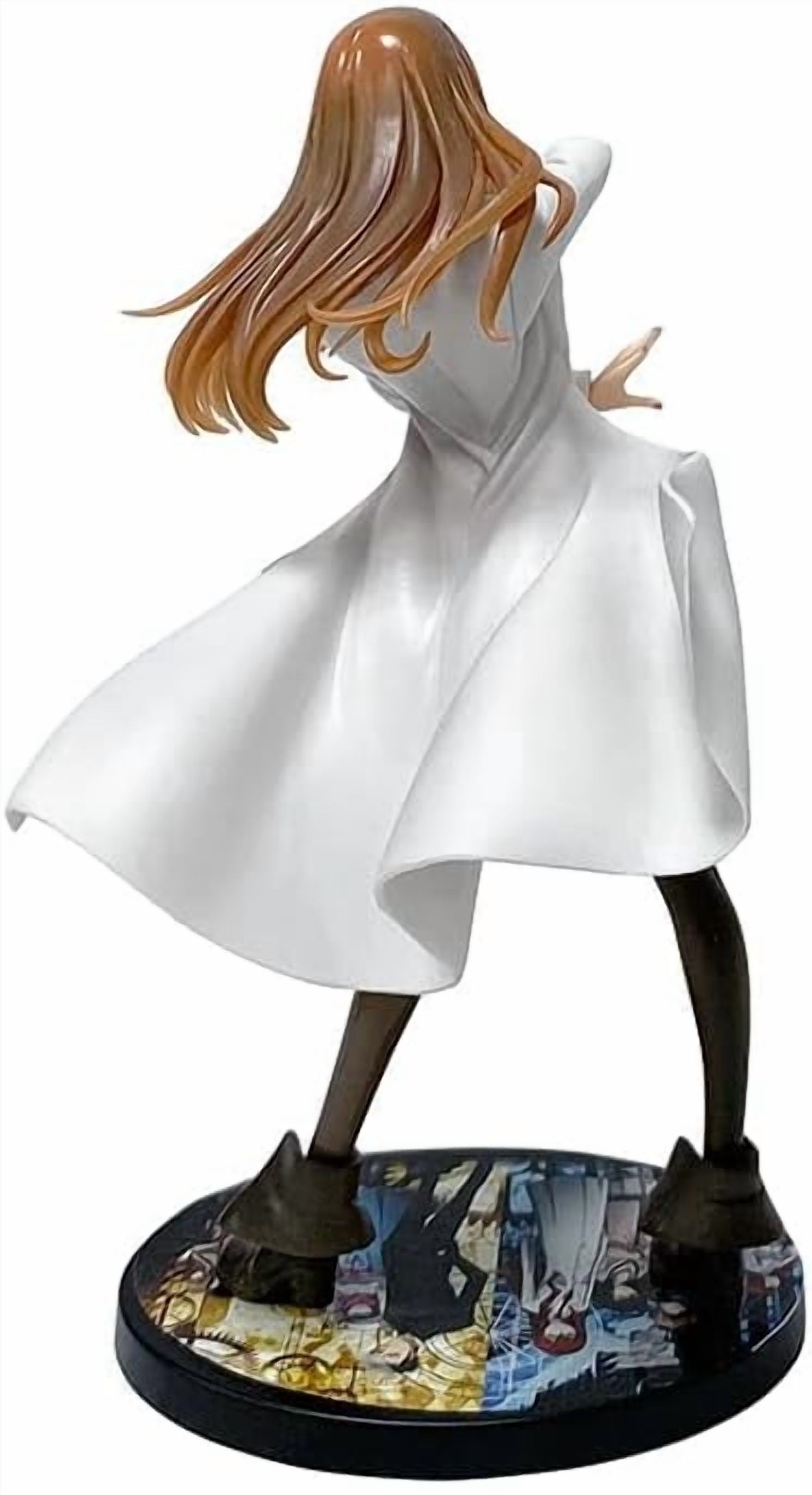 Newly Makise Figure Standing Makise Kurisu Action Figures PVC Character Figurine Cosplay Model Collectible Handicrafts for Anime Fans Gift (White)