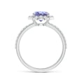 thumbnail image 2 of ANGARA Natural Vintage Style Claw-Set Round 1.45 ct Tanzanite Halo Ring in 14K White Gold for Women (Size-7mm) | December Birthstone, Anniversary, Jewelry Gift for Women | Natural Tanzanite Ring, 2 of 4