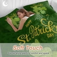 thumbnail image 3 of Happy St. Patrick's Day Queen Size Comforter Set, Watercolor Floral Dots Plaid Shamrocks Green Bedding for All Seasons, 4 Pcs Bed Set, 1Quiltcover (90"x92") ,1Sheet(94"x116"), 2Pillowcases (30"x20"), 3 of 12