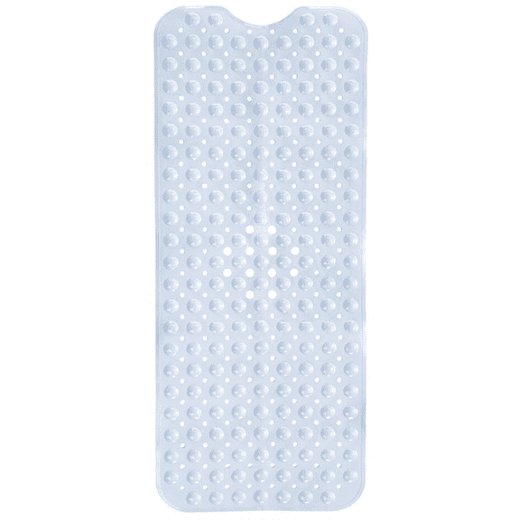 RCH Bath Tub Mat Non-Slip 40 x 16 Inch - Shower Mat for Bathtub with Suction Cups - Machine Washable (WHITE)