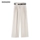 thumbnail image 5 of Pantalones de traje de cintura alta para mujer, estilo informal de oficina, lisos, de pierna ancha, holgados, de longitud completa, para primavera 2024, 5 of 6