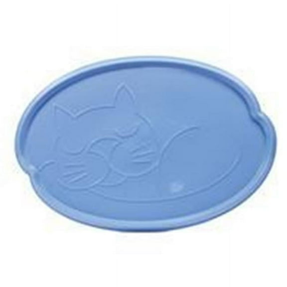 Van Ness Plastic Non-Skid Rubberized Cat Feeding Mat, Blue