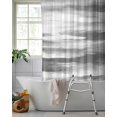 thumbnail image 2 of Split Shower Curtain for Transfer Bench, Gray White Fabric Shower Curtains for Bathroom, Vintage Country Abstract Gradient Mottled Tub Sliding Transfer Bench Waterproof Bath Curtains 72"x84", 2 of 9