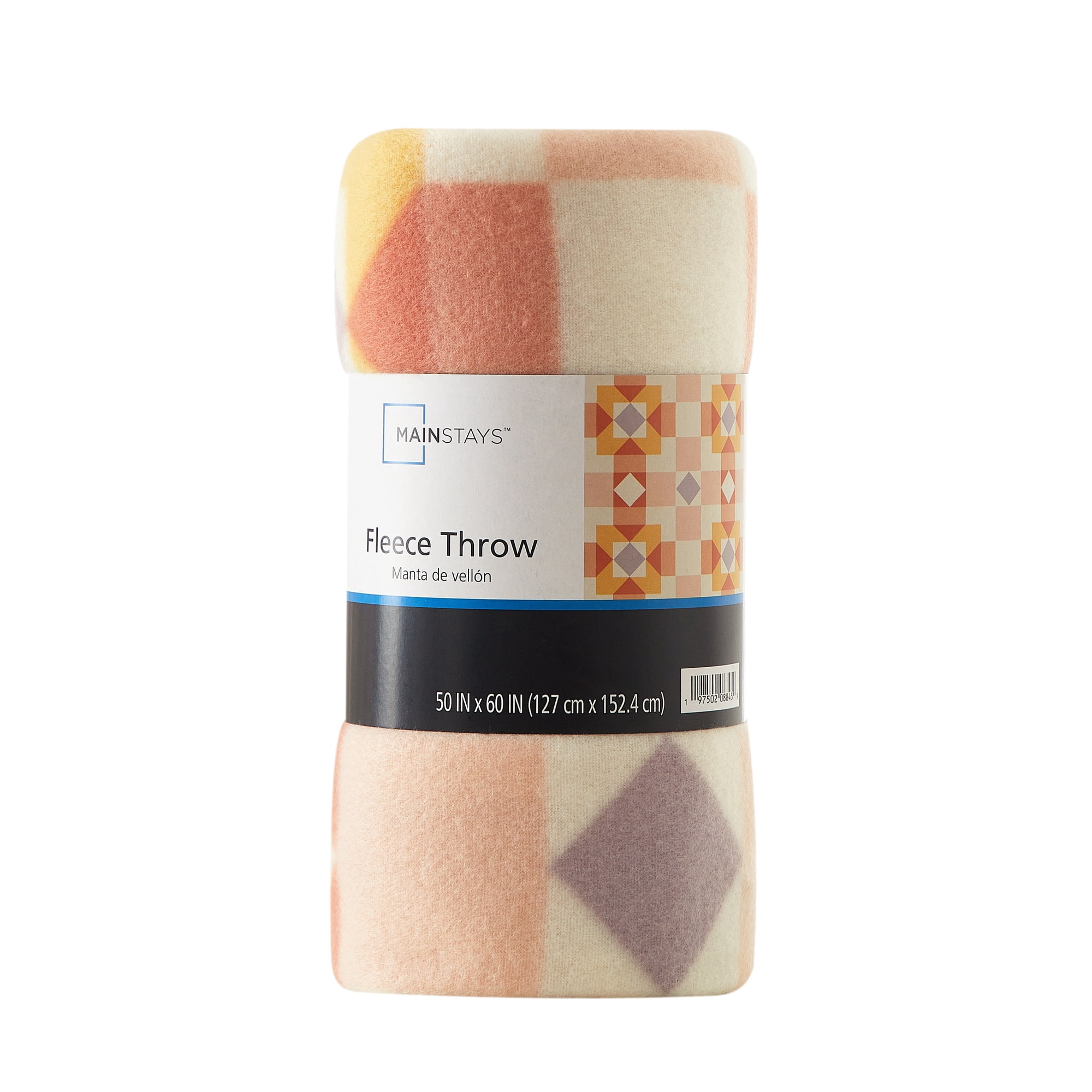 Mainstays Fleece Throw Blanket, Geometric Pattern, 50 in x 60 in