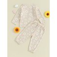 thumbnail image 4 of Bagilaanoe 2PCS  Baby Girl Pants Set Toddler Daisy Print Long Sleeve Sweatshirt Tops +  Sweatpants 6M 12M 18M 24M 3T 4T Kids Casual Sweatsuits, 4 of 9