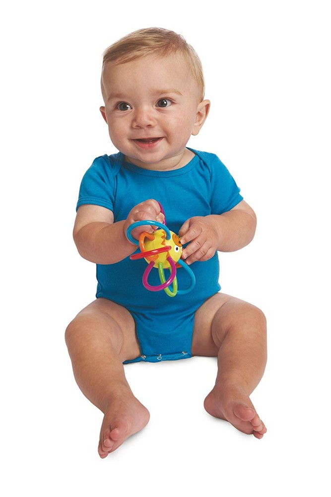 Manhattan Toy Zoo Animal Winkel Lion Multicolor Rattle & Sensory Teether for Baby and Toddler