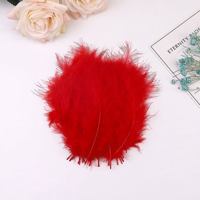 Nvzi 200 plumas esponjosas de 3,9 a 5,9 pulgadas para hacer manualidades, decoración de bodas y fiestas, color rojo