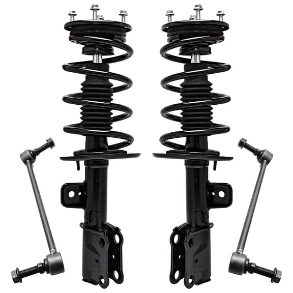 Detroit Axle - 4pc Front Struts Sway Bars for 2013-2018 Ford Taurus, Struts & Coil Spring Sway Bar End Links 2014 2015 2016 2017 Replacement Suspension Kit Ready Struts Shocks Assembly