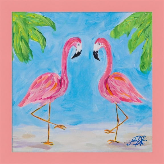 Great Art Now Fancy Flamingos III by Julie DeRice, Framed Wall Art, 14W x 14H