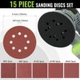 thumbnail image 3 of 5-Inch Random Orbit Sander, 6 Variable Speeds 7000 to 14000 RPM, 2.5 Amp Electric Sander for Woodworking with Dust Collector, 15pcs Sandpapers, 3 of 6