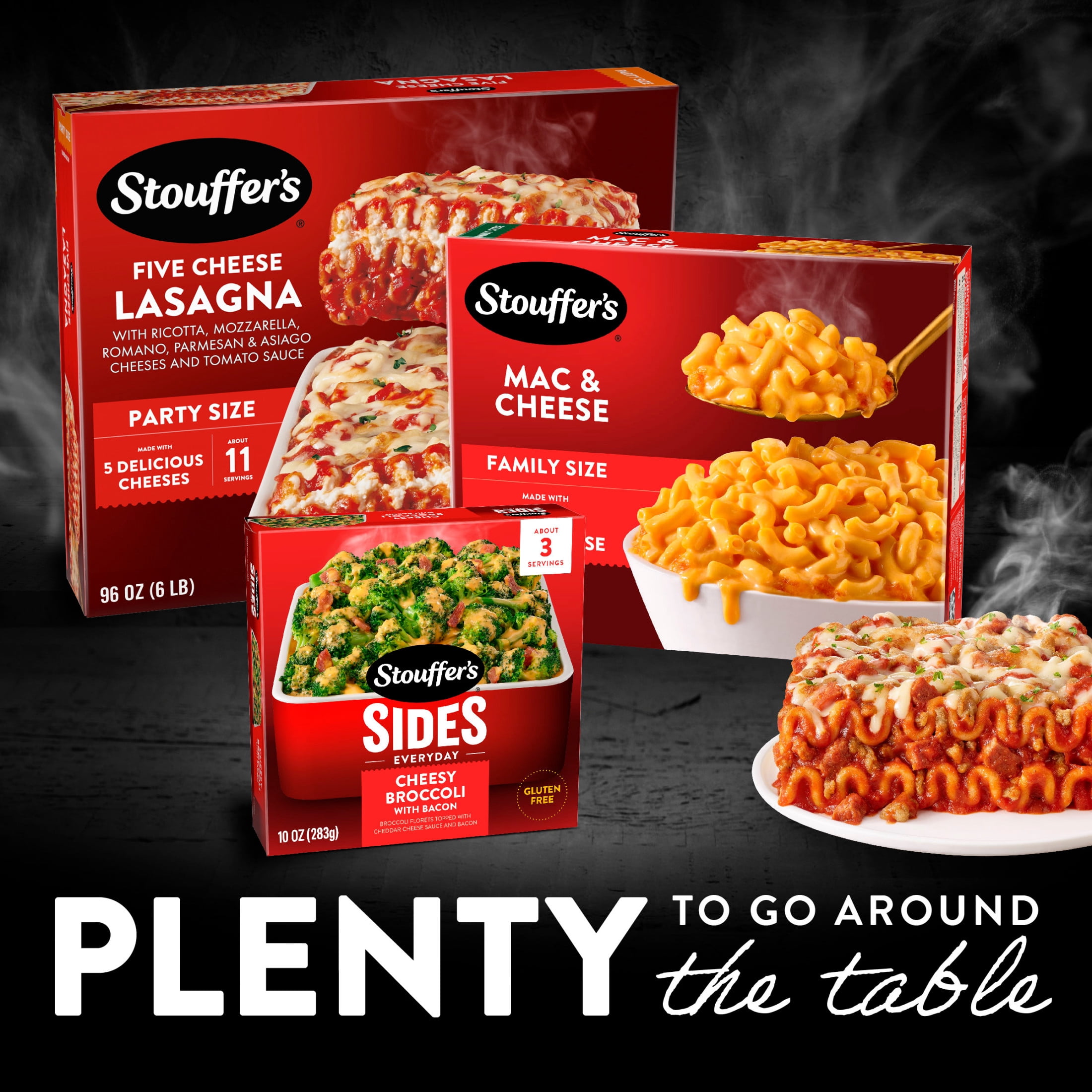 Stouffer’s Five Cheese Lasagna, Party Size Frozen Cheese Lasagna, Easy Dinners, Frozen Meals 96 oz