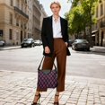 thumbnail image 5 of Iauyy Women's Handbag Removable Shoulder Satchel Bag-Polyester and PU leather ，Checkered Pattern, 5 of 7