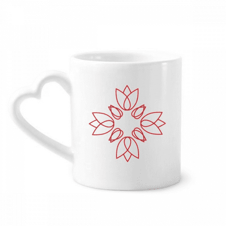 

Flower Line Flower Pattern Mug Coffee Cerac Drinkware Glass Heart Cup