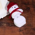 thumbnail image 6 of Gymnture White and Red Snowman Jewelry Case Creative Necklace Earring Container Christmas Packing Box Flannel Jewelry Ring Holder, 6 of 10