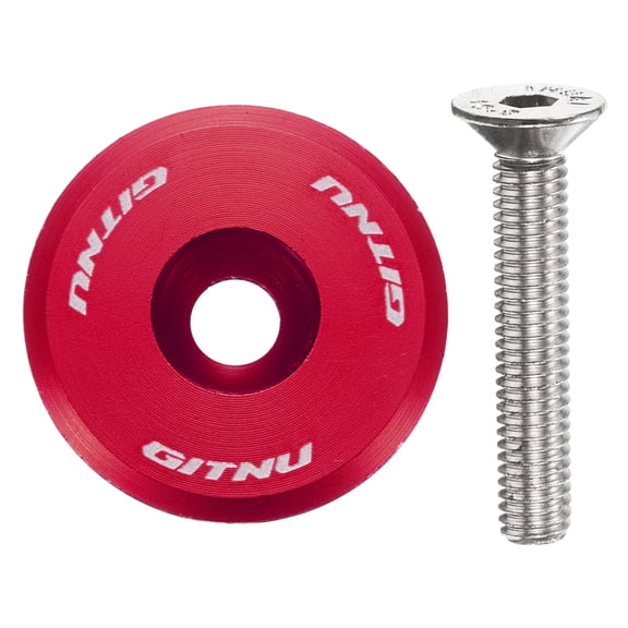 1 1/4" OD Bike Headset Stem Cap Aluminum Cover for Mountain and Road Bikes, Red