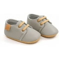thumbnail image 3 of Baby Boys Girls Shoes Lace Up Leather Infant Sneakers Non Slip Rubber Sole Newborn Loafers Toddler First Walker Crib Shoes, 3 of 6